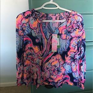 NWT Lilly Pulitzer XXS Willa top in “Boho Bateau”